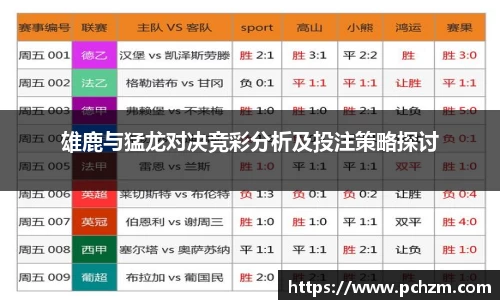 雄鹿与猛龙对决竞彩分析及投注策略探讨